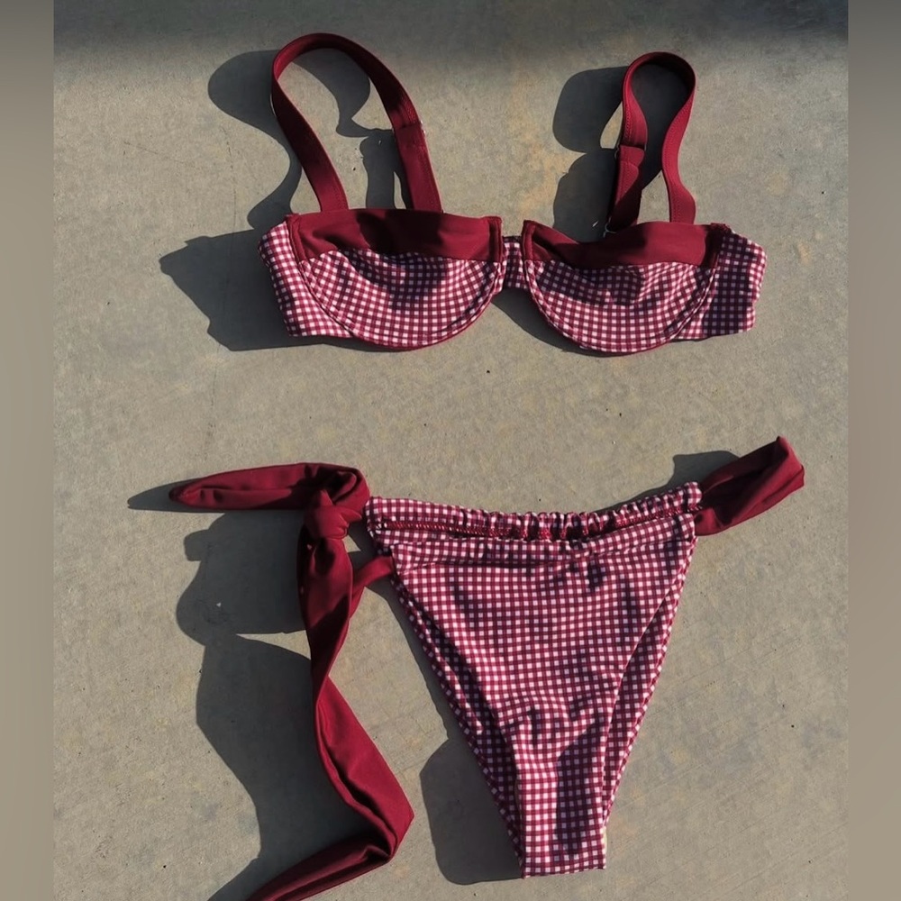 Red Gingham Bikini Set